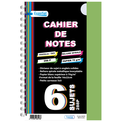 cahier universite 6 sujets 288p a4 70g 5x5 bleu marine 7273 tva 0%