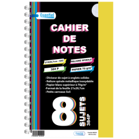 cahier universite 8 sujets 384p a4 70g 5x5 bleu marine 7319 tva 0%